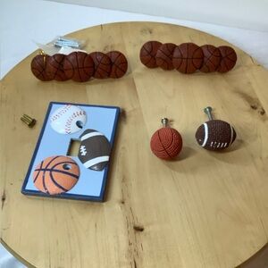 Light Switch Cover 3D Resin Basketball Football Baseball And Drawer Pulls Sports